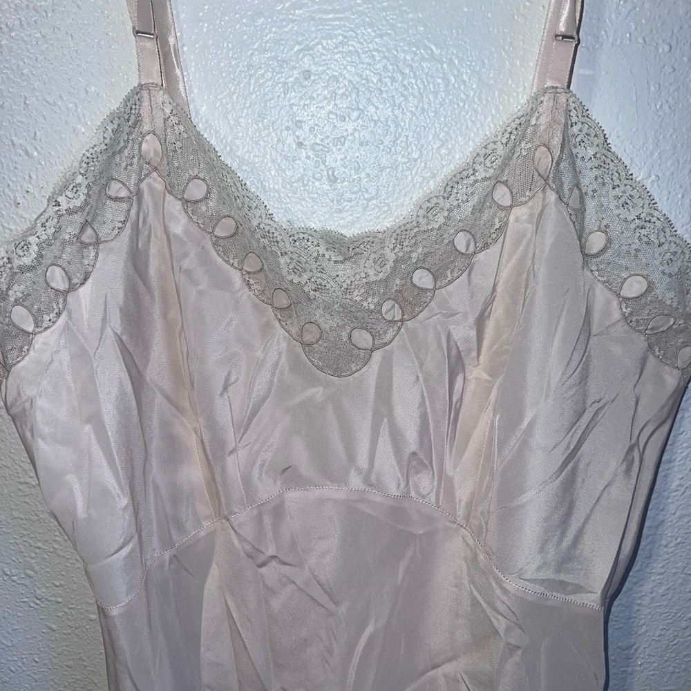 Elegant Cream Lace Trim Slip Dress - Picture 2 of 8